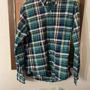 Ralph Lauren Green Navy Plaid Button-Down Shirt